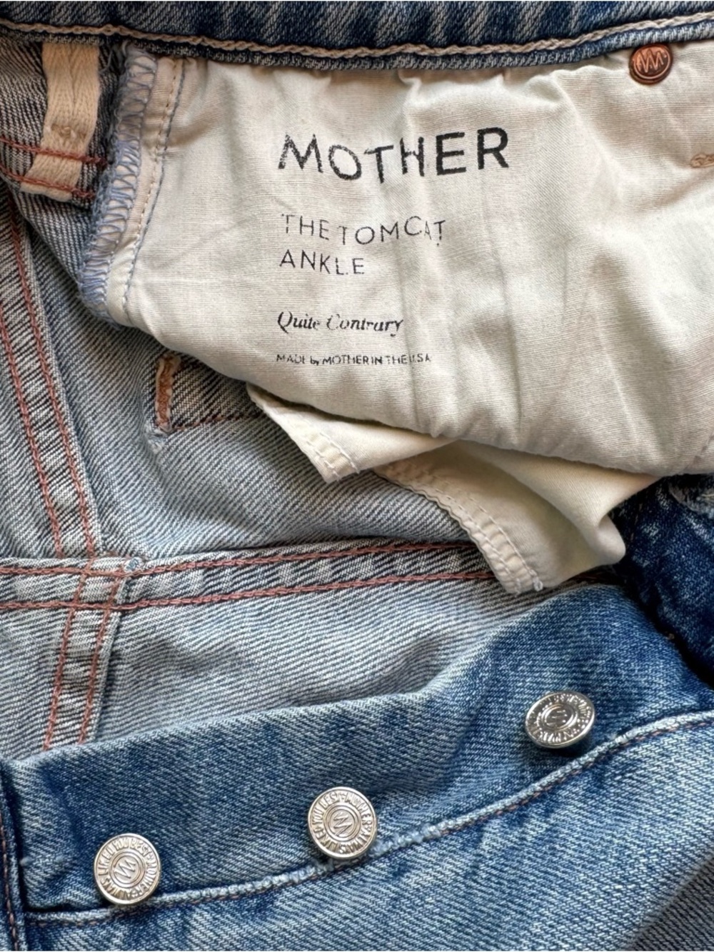 Mother Superior Tomcat Ankle Quite Contrary Wash Distressed Jeans sz 26 - Picture 7 of 11